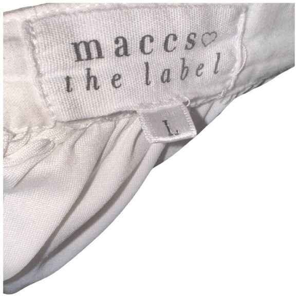 Dress – Size Large MACCS The Label White Ruffle Sleeve Eyelet Dress - Picture 3 of 3